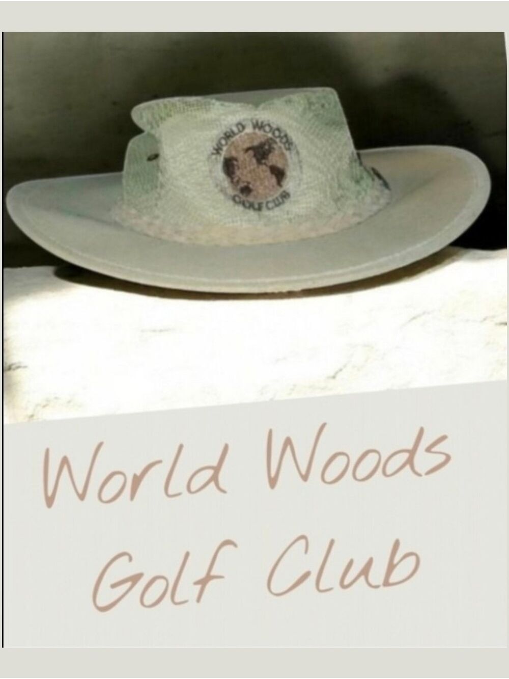 Wide Brim Safari Hat Outback Shade tan Golf Sports Hat Decorative Band Vintage